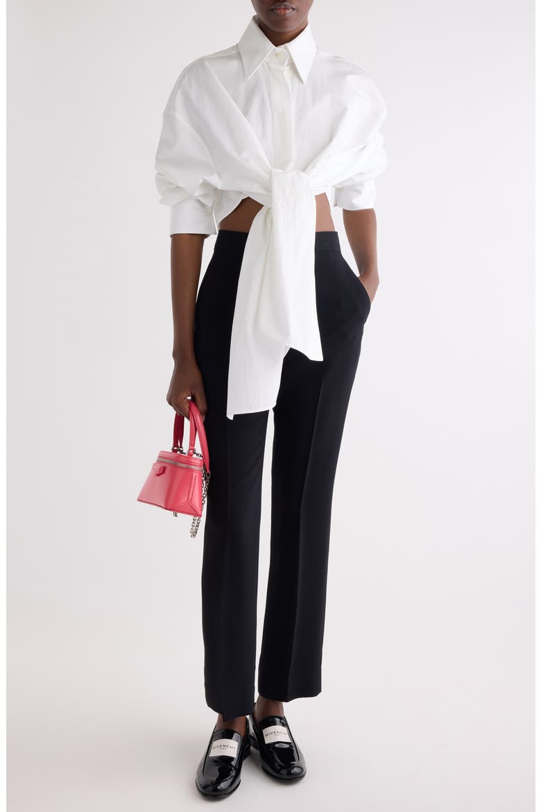 Slim Wool Ankle Pants, Alternate, color, BLACK