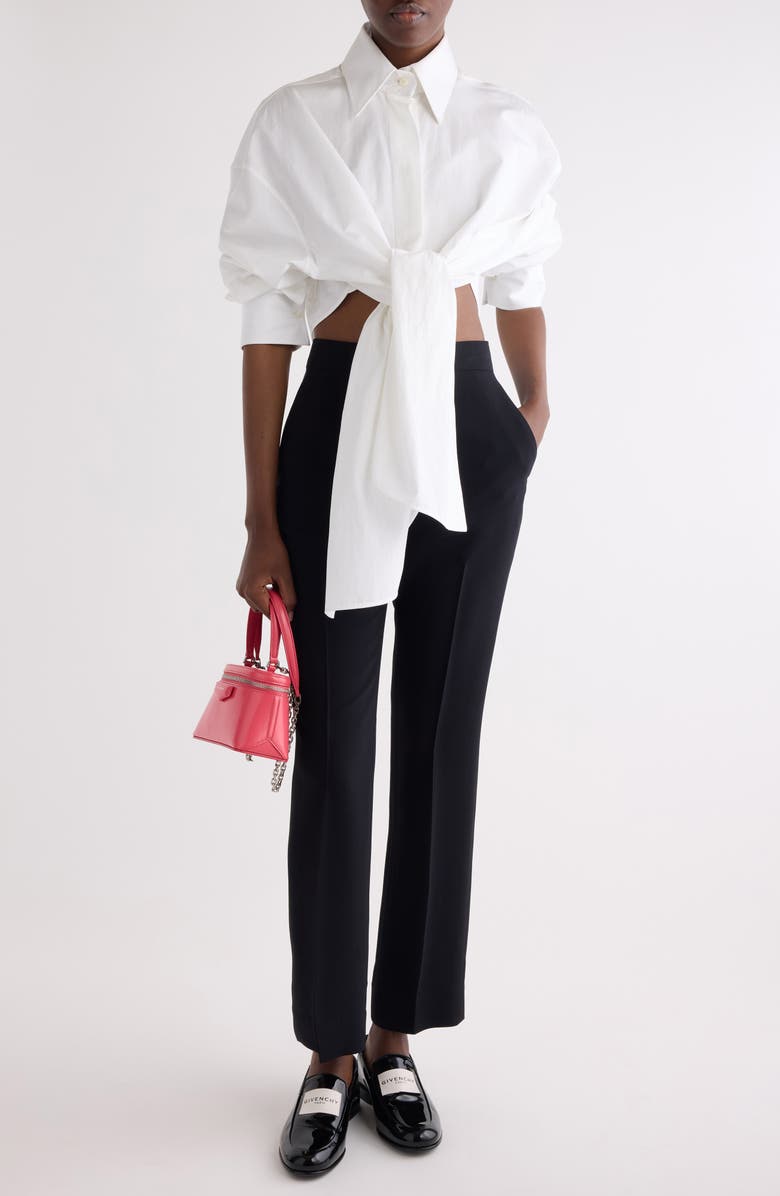 Givenchy Slim Wool Ankle Pants, Alternate, color, Black