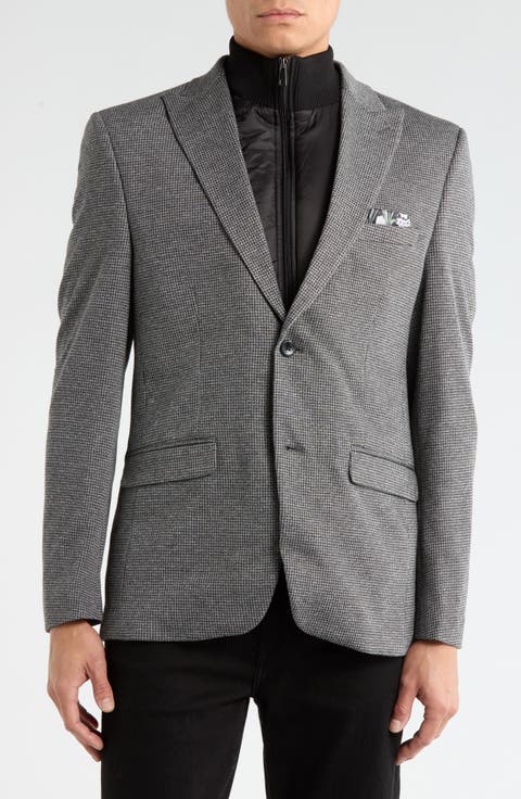 Peak Lapel Sport Coat with Removable Dickey