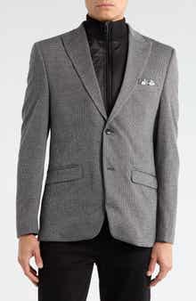SOUL OF LONDON Peak Lapel Sport Coat with Removable Dickey