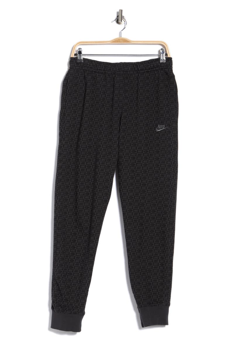 Club Brushed Fleece Joggers, Alternate, color, OFF NOIR/ BLACK/ DARK GREY