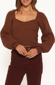 Petal & Pup Gia Sweetheart Neck Rib Sweater