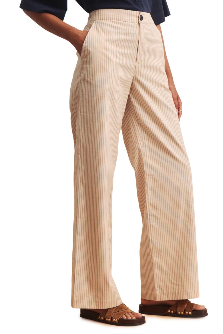Eloise Pinstripe Wide Leg Pants, Alternate, color, DARK OPAL WHITE PINSTRIPE