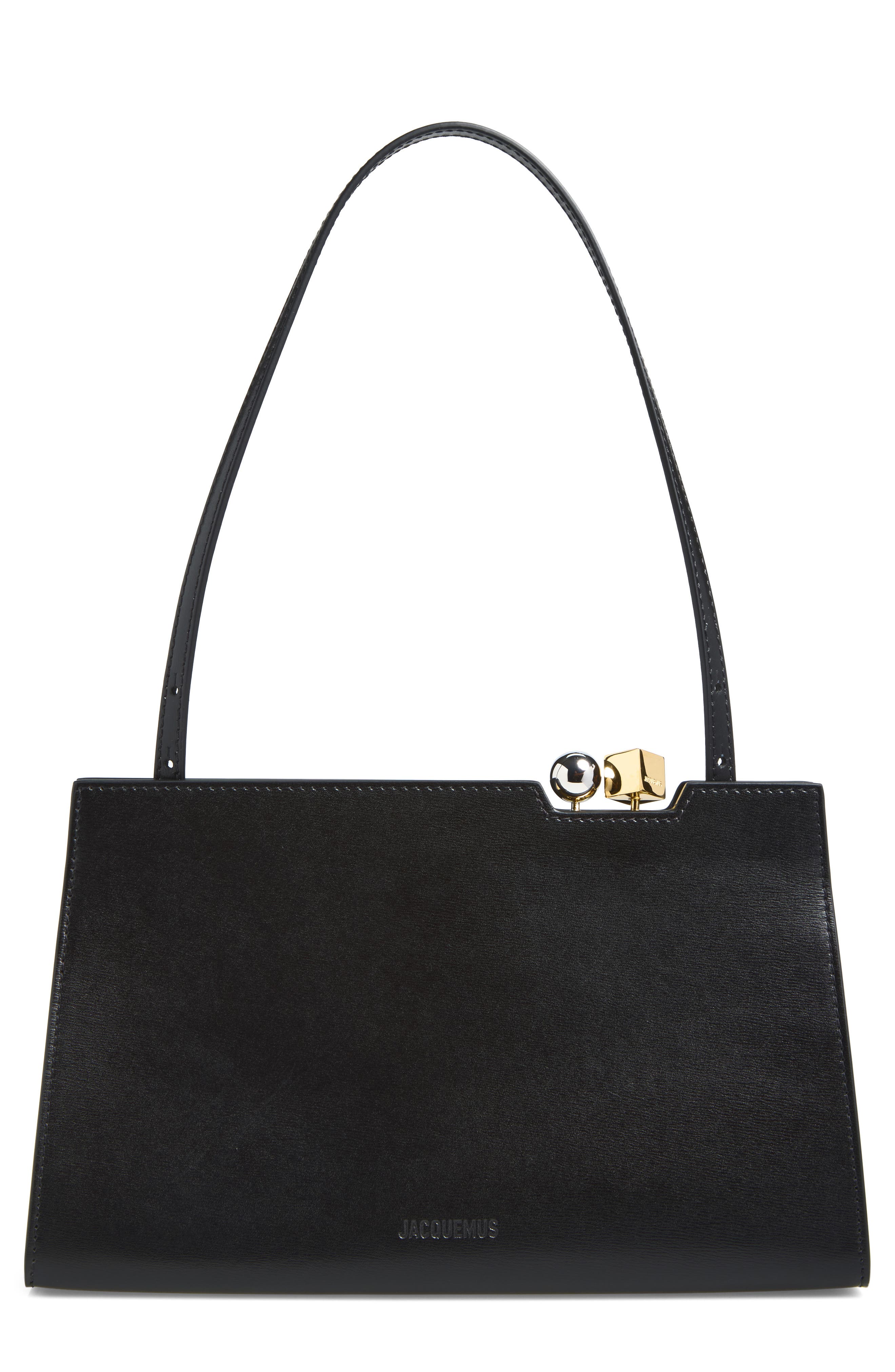 Jacquemus La Pochette Salon Leather Handbag, Main, color, Black 990