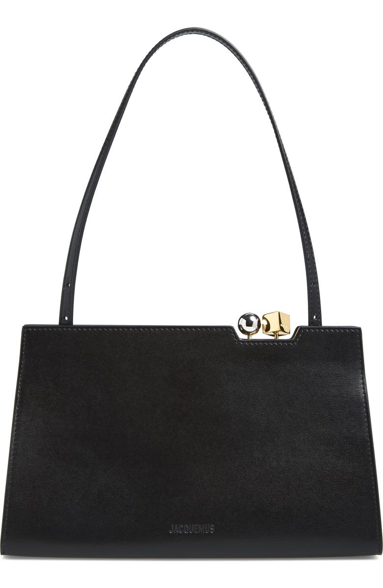 Jacquemus La Pochette Salon Leather Handbag, Main, color, Black 990