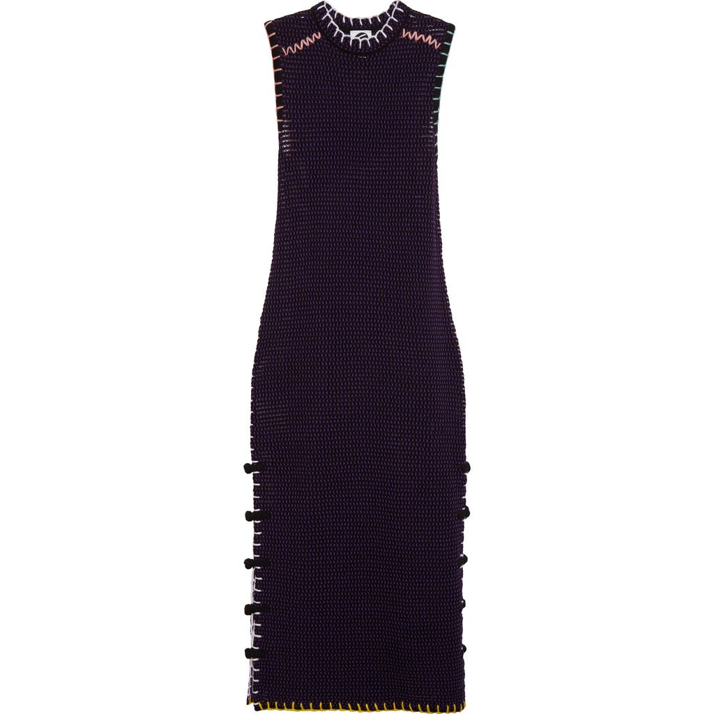 Yanyan Nettly Sleeveless Lambswool Blend Midi Dress In Eggplant