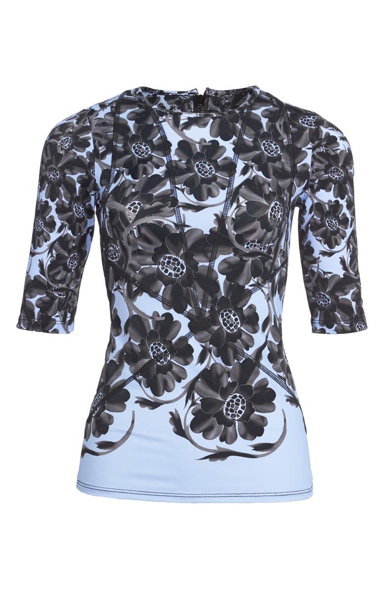 Cynthia Rowley 'Fashguard' Floral Print Rashguard, Main, color, 