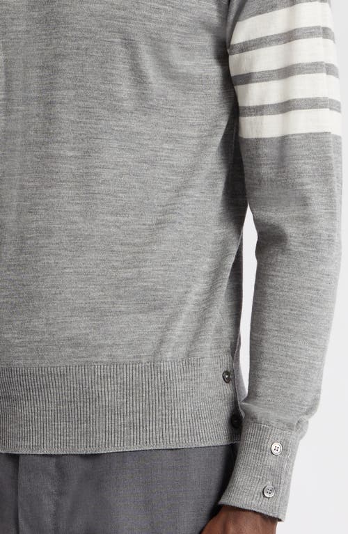 Thom Browne 4-bar Merino Wool Sweater In Gray