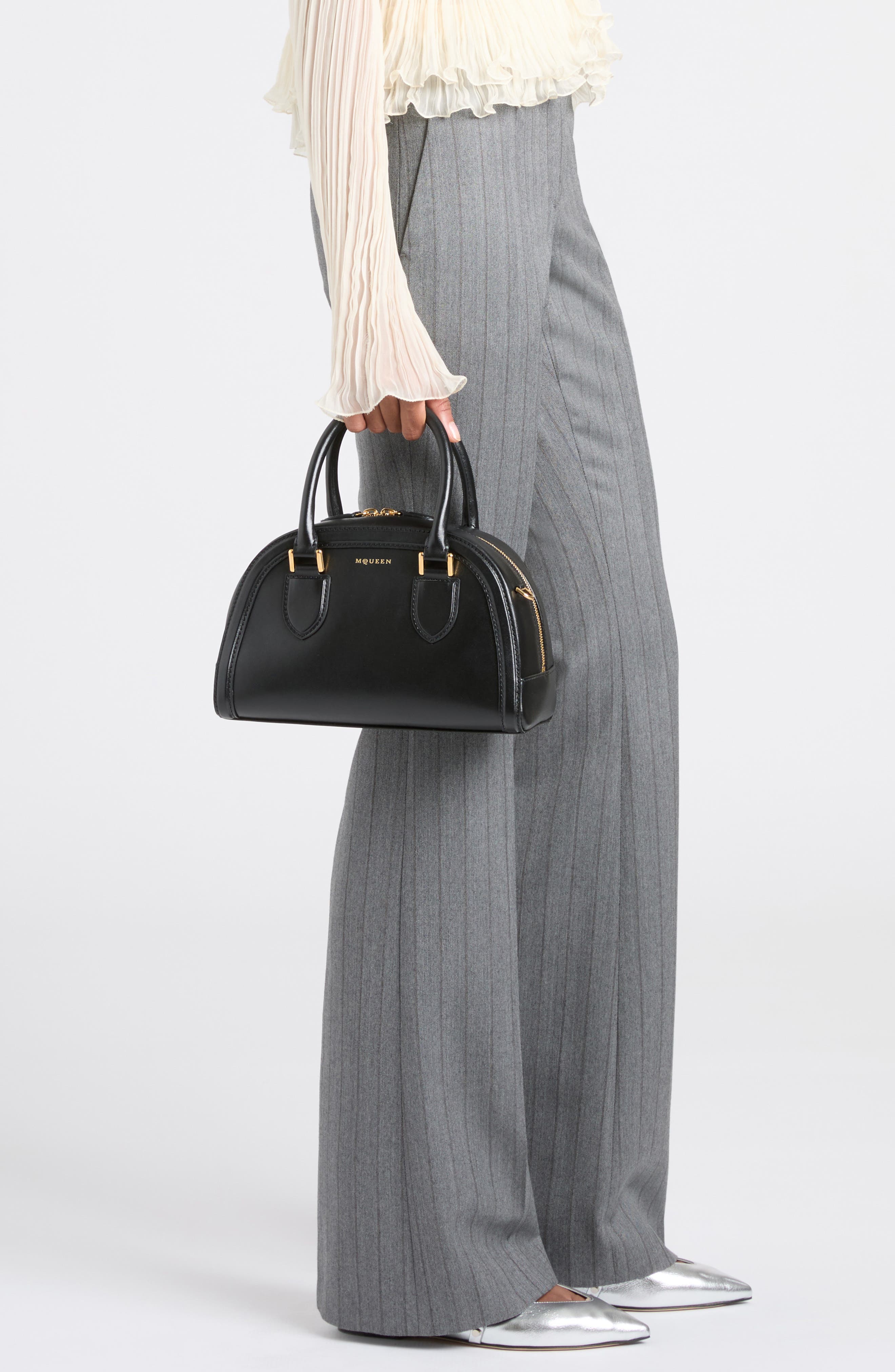 McQueen Small Birdee Boston Handbag, Alternate, color, 