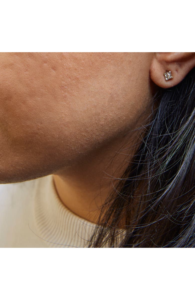 Haus of Brilliance 14K Yellow Gold 1/4 Ct Invisible Princess Square Stud Earring, Alternate, color, Yellow