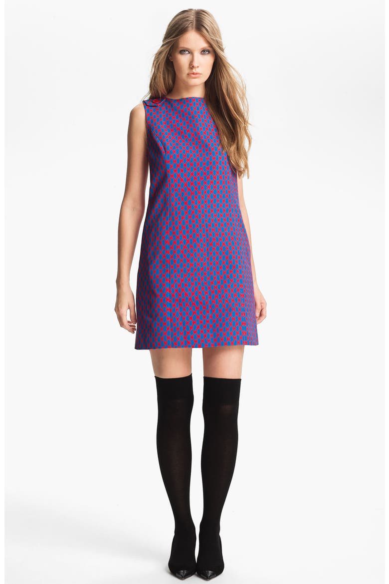 Geometric Print Faille Dress (Nordstrom Exclusive), Main, color, ABSTRACT GEO PRINT