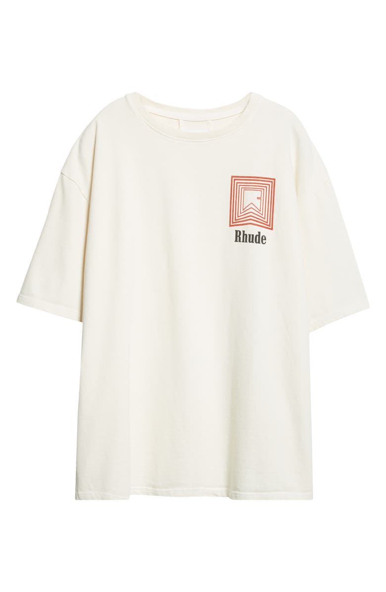 Rhude Chevron Logo Repeat Graphic T-Shirt, Alternate, color, Vintage White