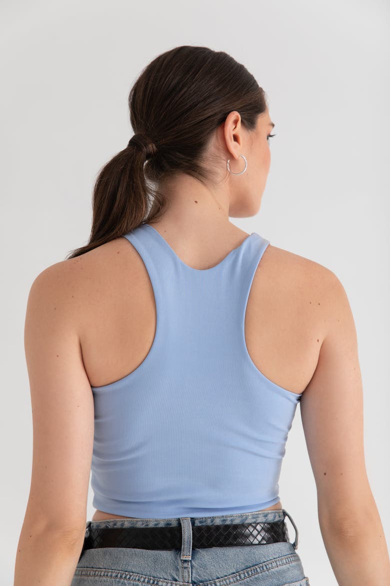 The Cupro Sculpt Racerback Crop Tank, Alternate, color, SKY