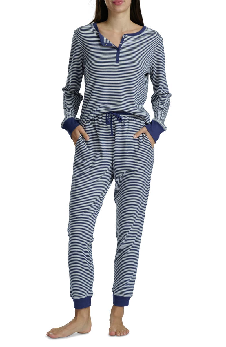 Splendid Cotton Blend Pajama Top & Pants Set, Alternate, color, Deepcoblt