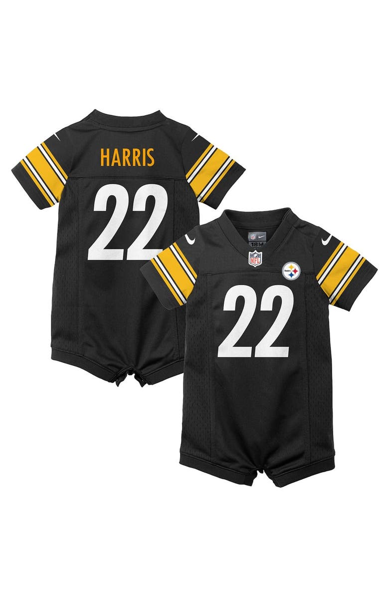 Nike Newborn & Infant Nike Najee Harris Black Pittsburgh Steelers Game Romper Jersey, Main, color, Black