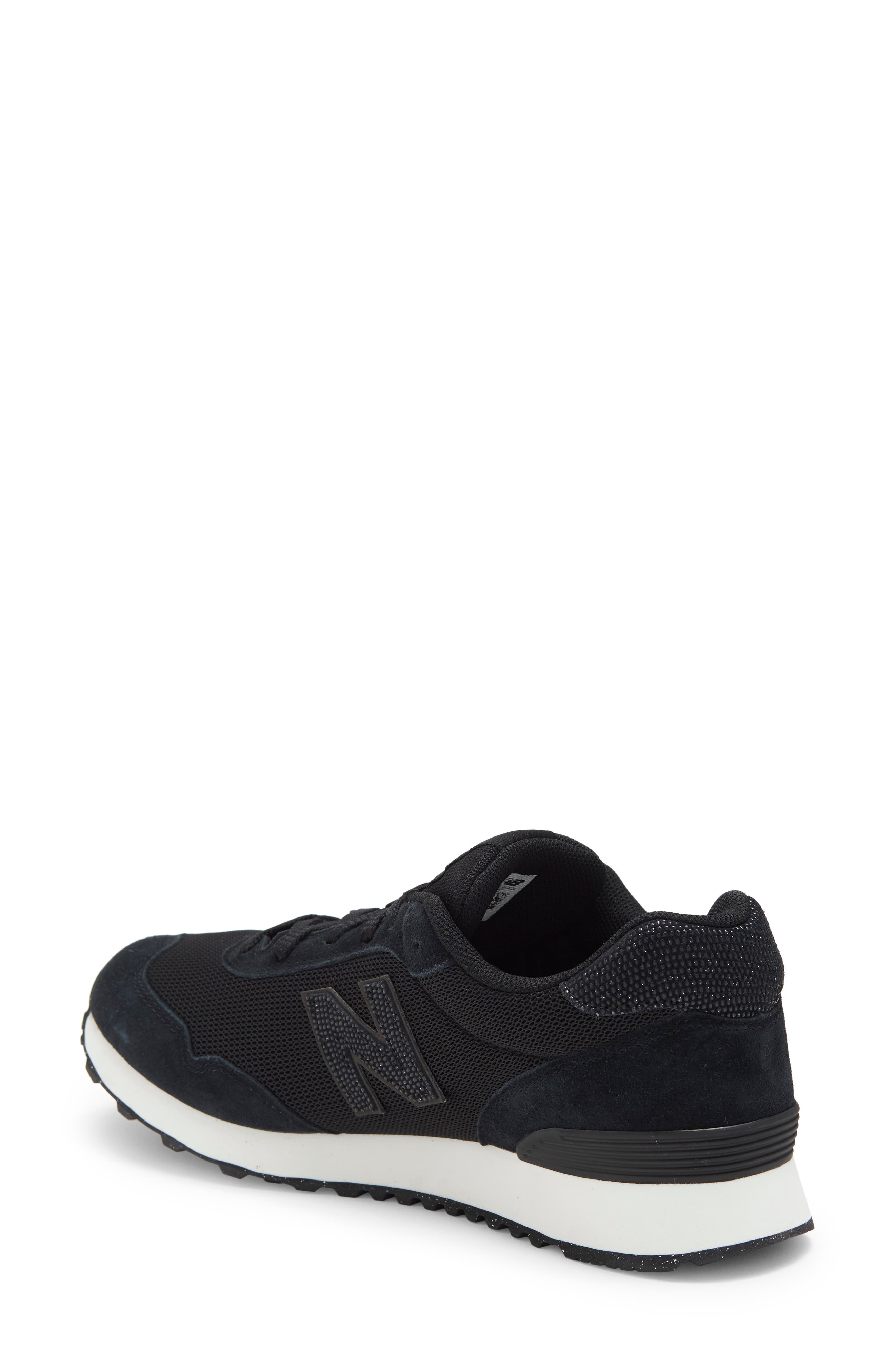 New Balance 515 Suede Sneaker, Alternate, color, Black/ White