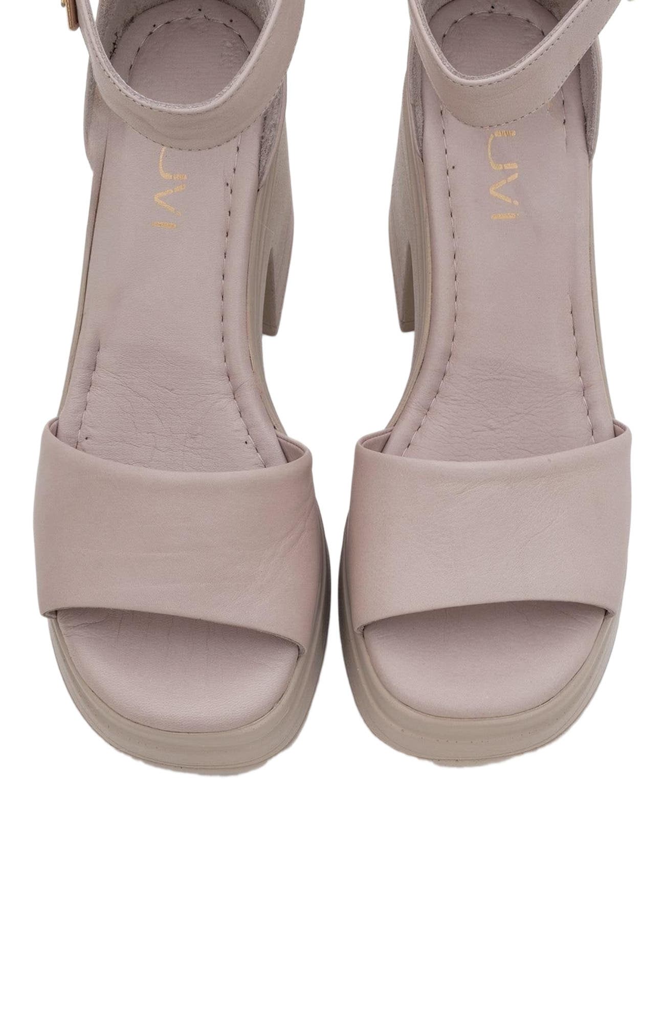 Margot Leather Platform Sandal, Alternate, color, Dark Beige Leather