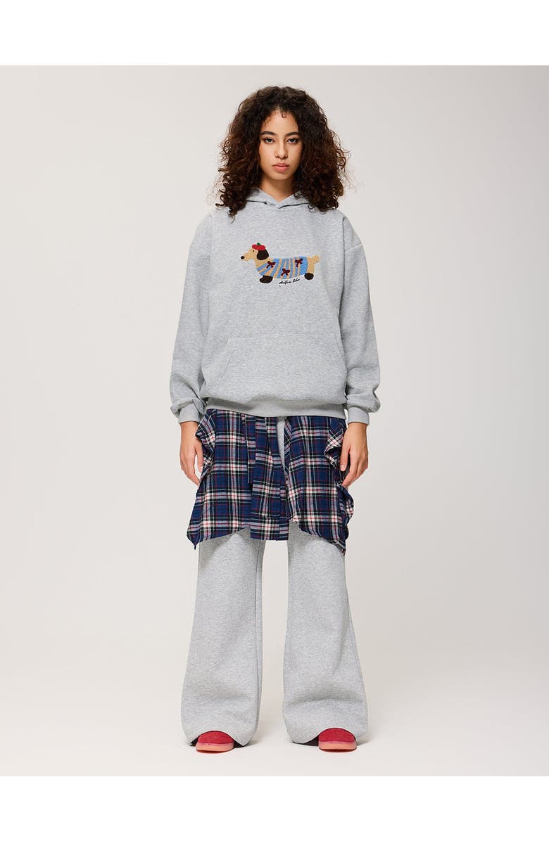 AELFRIC EDEN Cartoon Dachshund Hoodie, Main, color, Grey