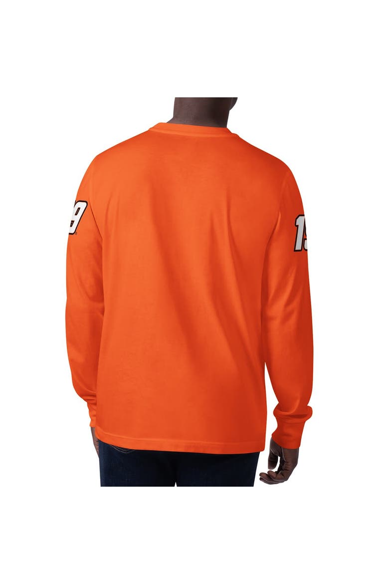 Men's Starter Orange Martin Truex Jr Clutch Hit Graphic Long Sleeve T-Shirt, Alternate, color, Orange