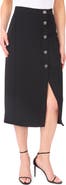 CeCe Floral Button Crepe Skirt
