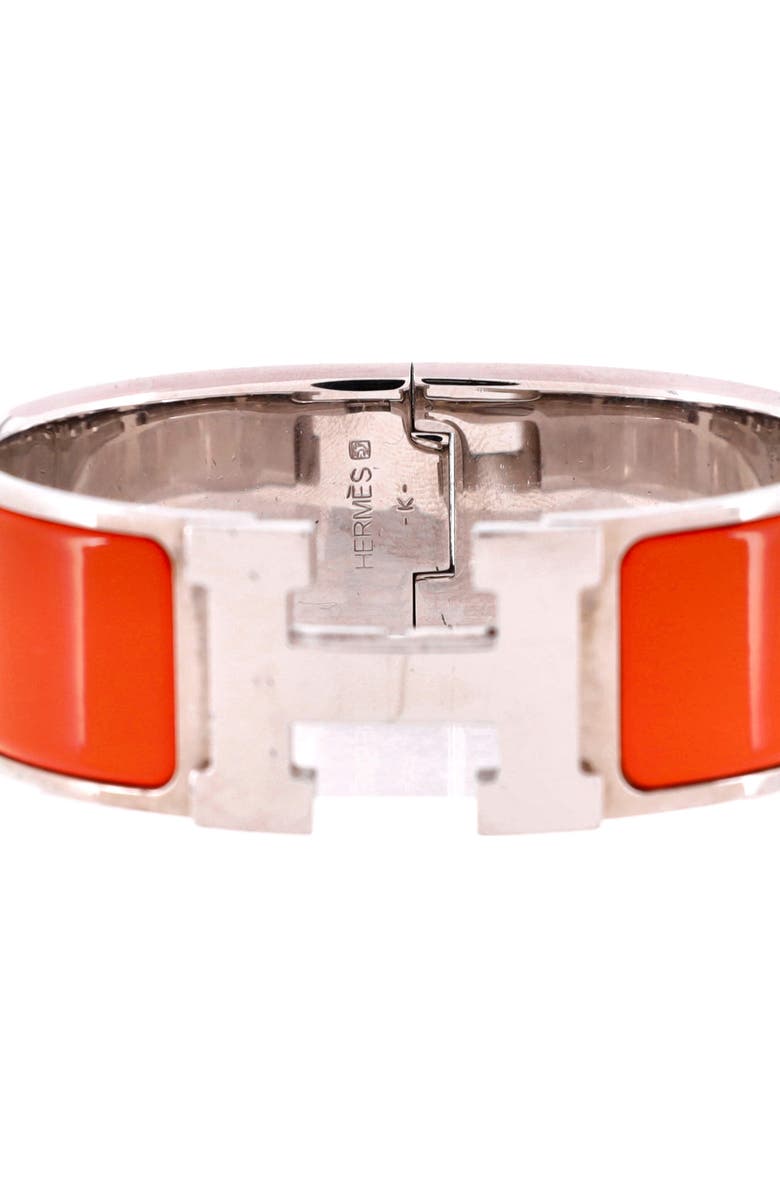 Pre-Owned Hermes Clic H Bracelet Enamel Wide, Alternate, color, Metallic