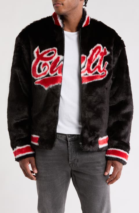 Faux Fur Varsity Jacket