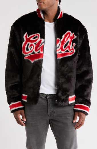 Cult of Individuality Faux Fur Varsity Jacket