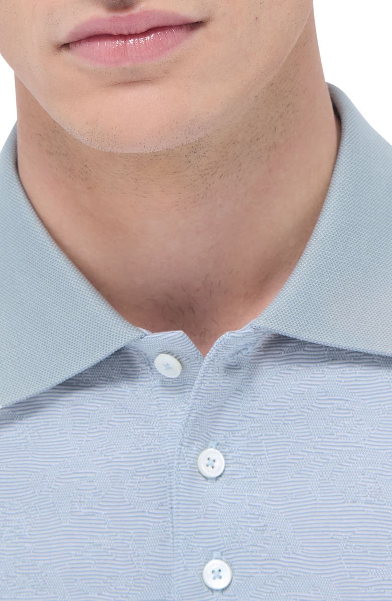 Bugatchi Tipped Piqué Cotton Polo, Alternate, color, Shark