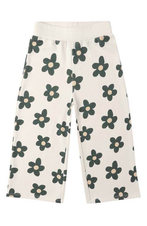 Rylee + Cru Daisy Print Wide Leg Pants In White