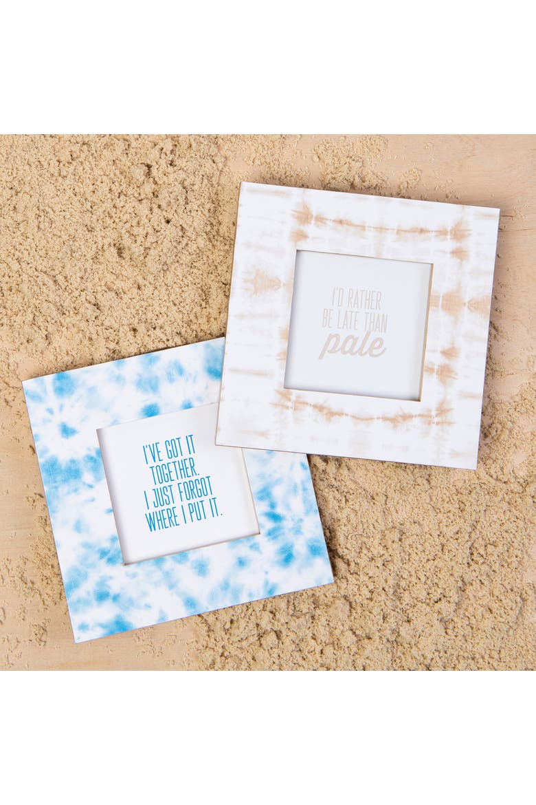 Blue Tie Dye Square MDF Frame Wood Blue, Alternate, color, Blue