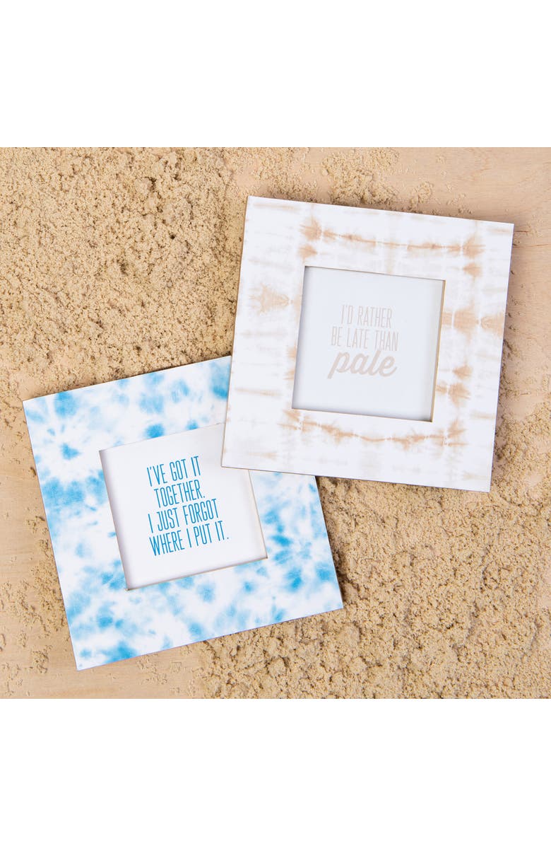 Totalee Gift Blue Tie Dye Square MDF Frame Wood Blue, Alternate, color, Blue