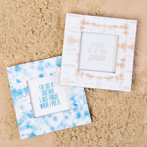 Totalee Gift Blue Tie Dye Square Mdf Frame Wood Blue In Blue