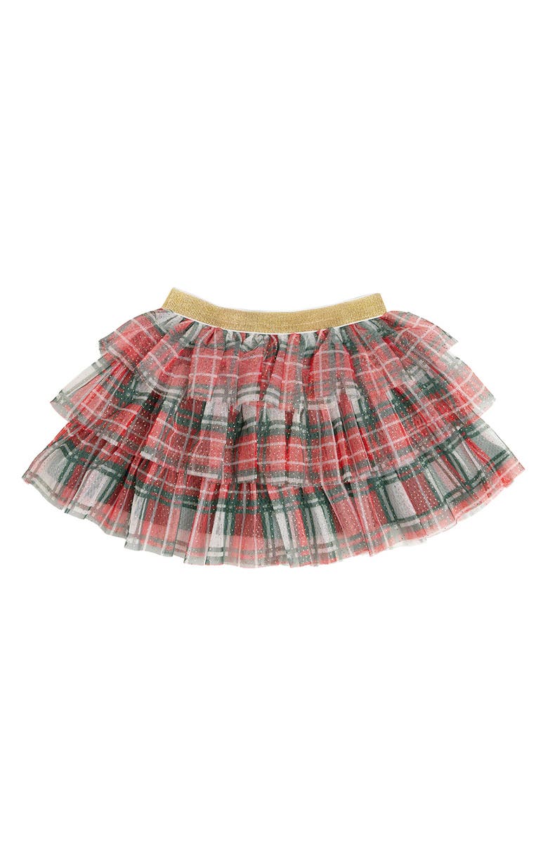 Sweet Wink Christmas Plaid Tiered Tutu, Main, color, Multicolor