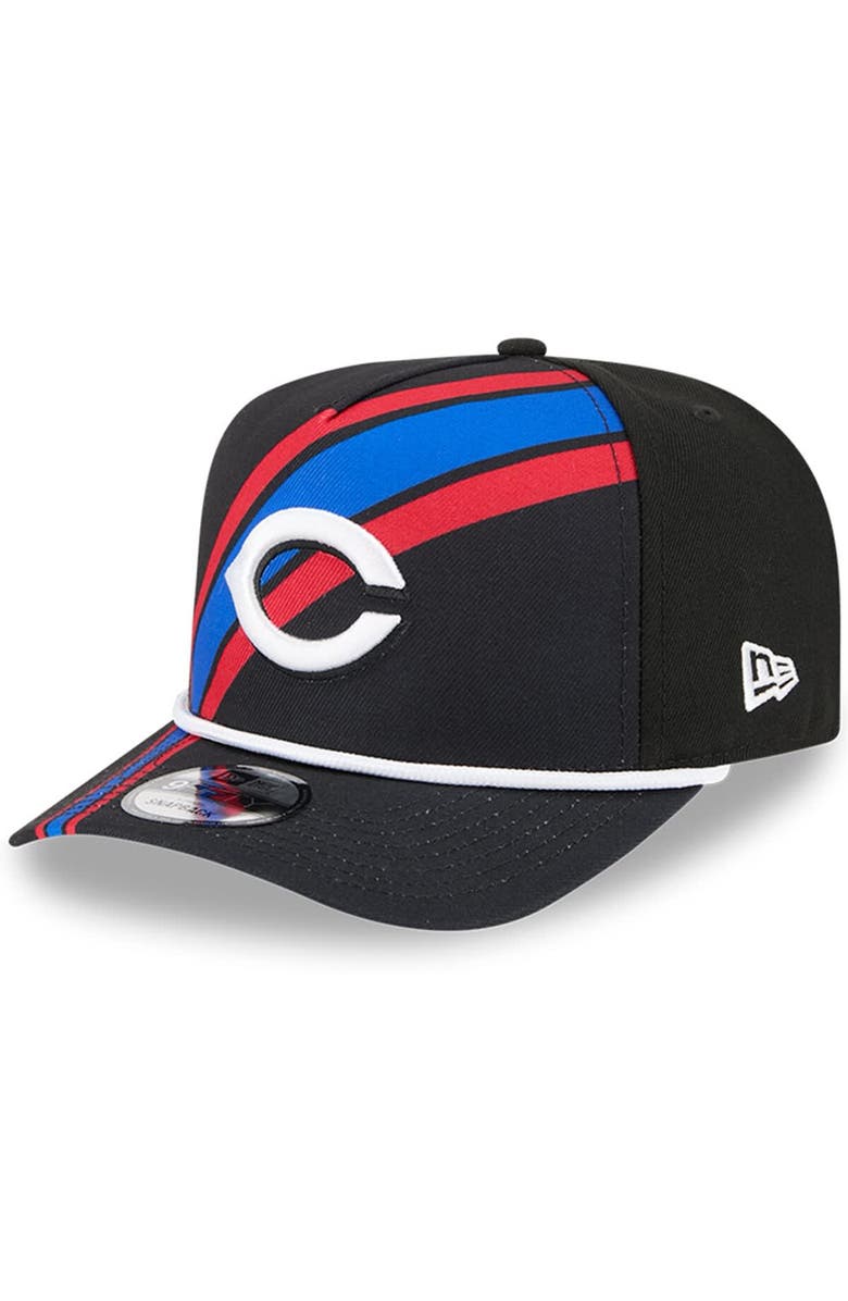 New Era Youth New Era Black Cincinnati Reds 2025 MLB Speedway Classic Fashion Pack A-Frame 9FIFTY Snapback Hat, Alternate, color, 