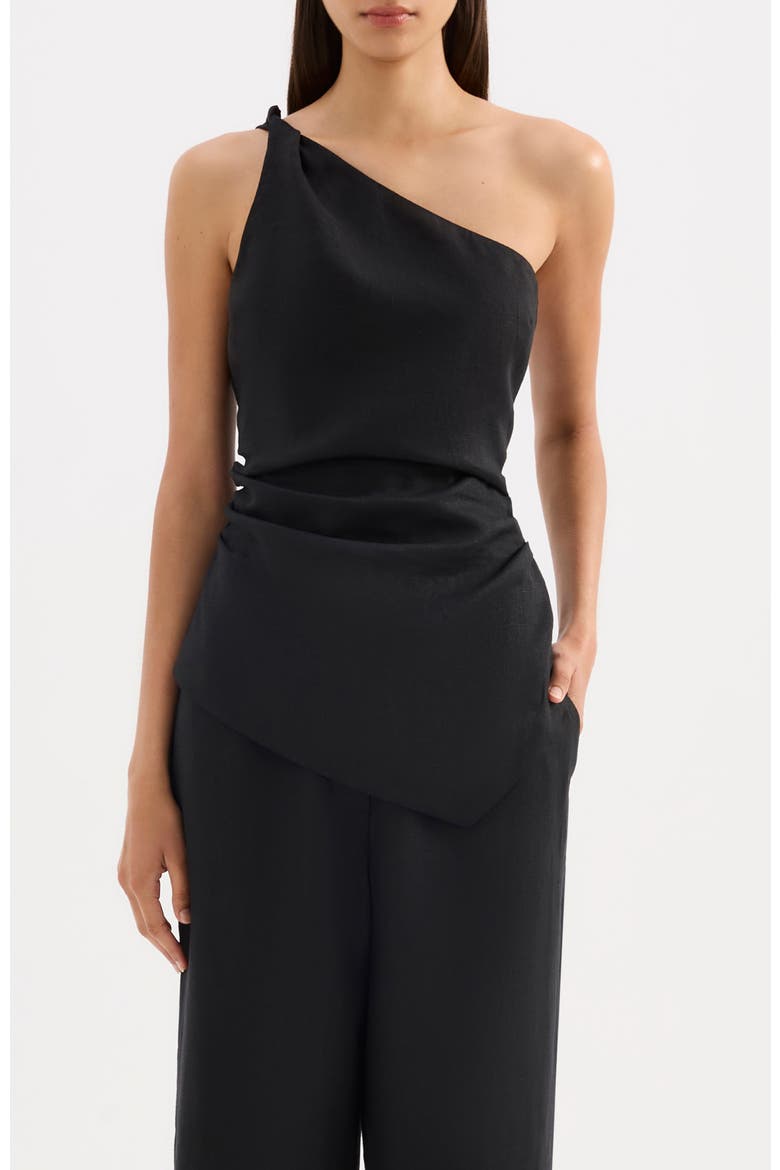 Lotta Linen Top, Main, color, Black