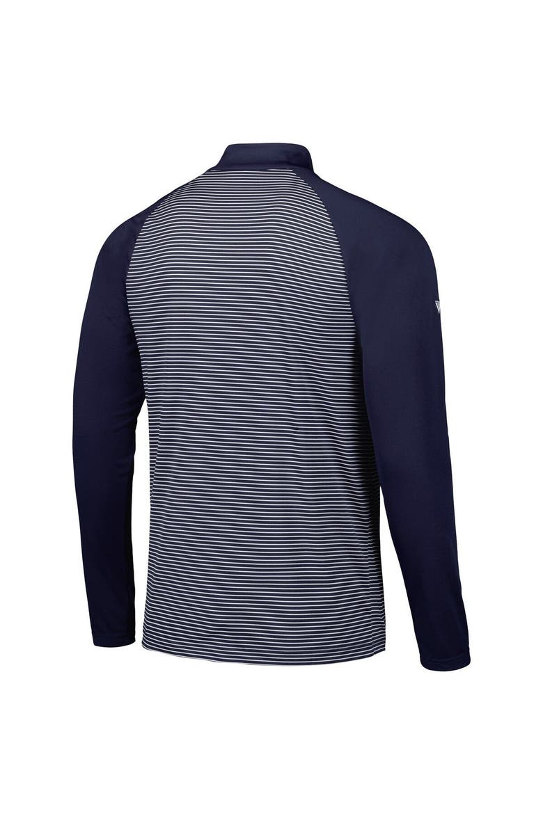 Men's Levelwear Navy Detroit Tigers Charter Striped Raglan Quarter-Zip Top, Alternate, color, Navy