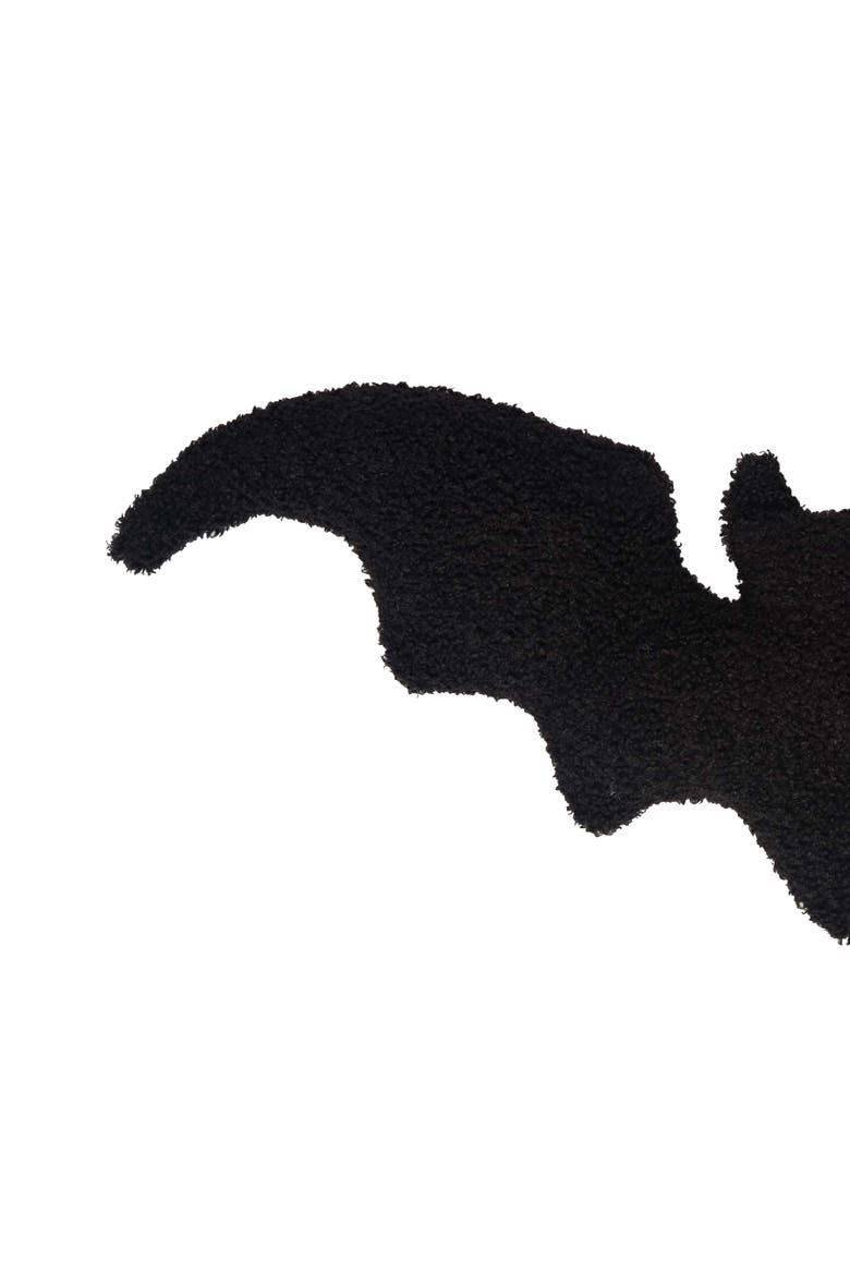 Black Bat Shaped Halloween Accent Pillow 10" x 22", Alternate, color, Black