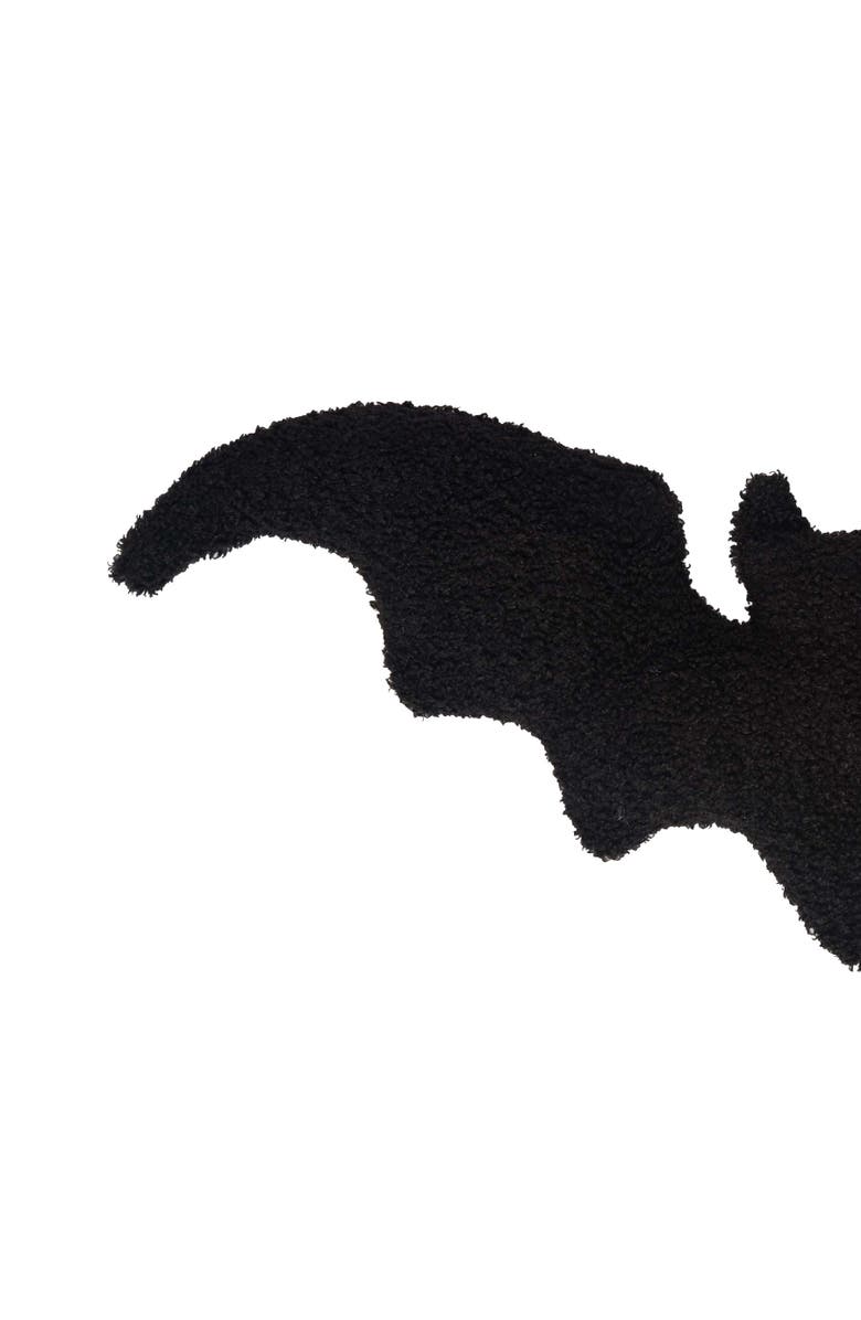 C&F Home Black Bat Shaped Halloween Accent Pillow 10" x 22", Alternate, color, Black