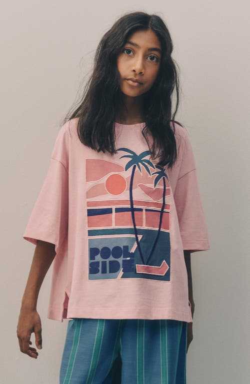 Next Kids' Pool Side Cotton Graphic T-shirt In Pink