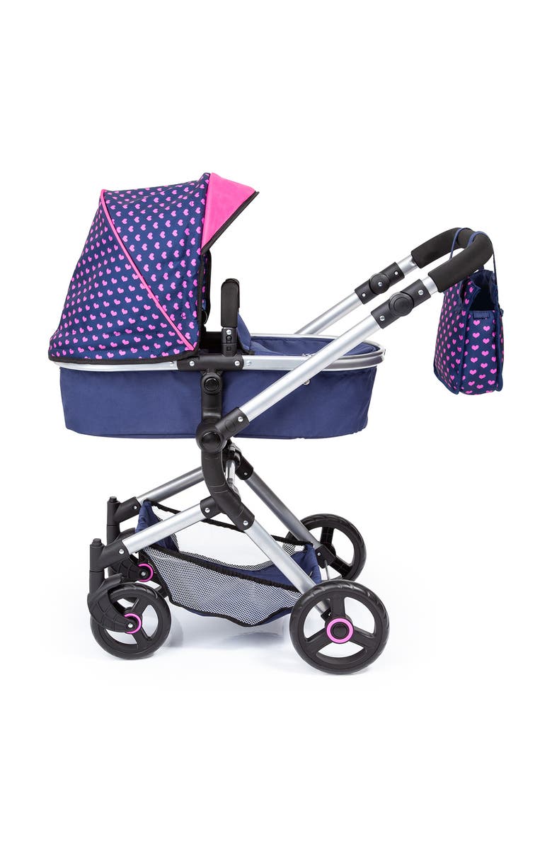 Bayer Design Vario Doll Pram with Adjustable Reversible Handle, Holds Dolls up to 52cm, Alternate, color, Multicolored