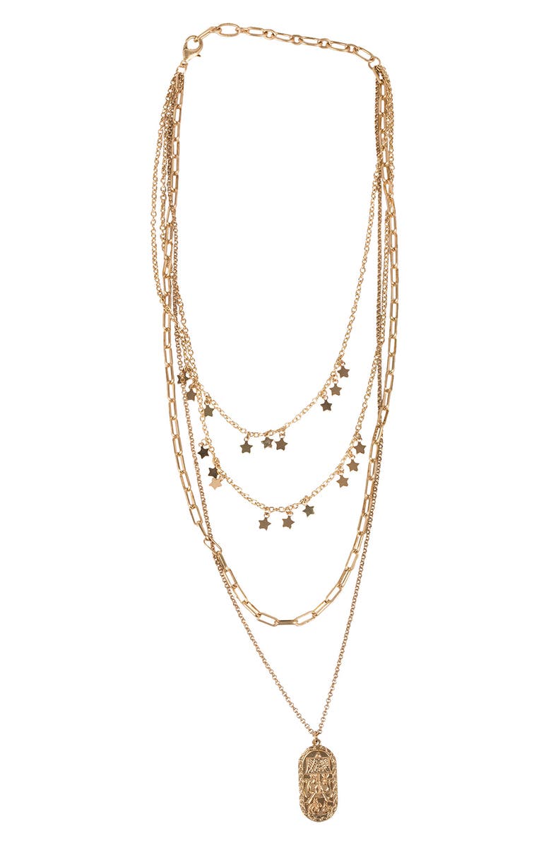 SAACHI Starletta Layered Necklace, Alternate, color, Gold
