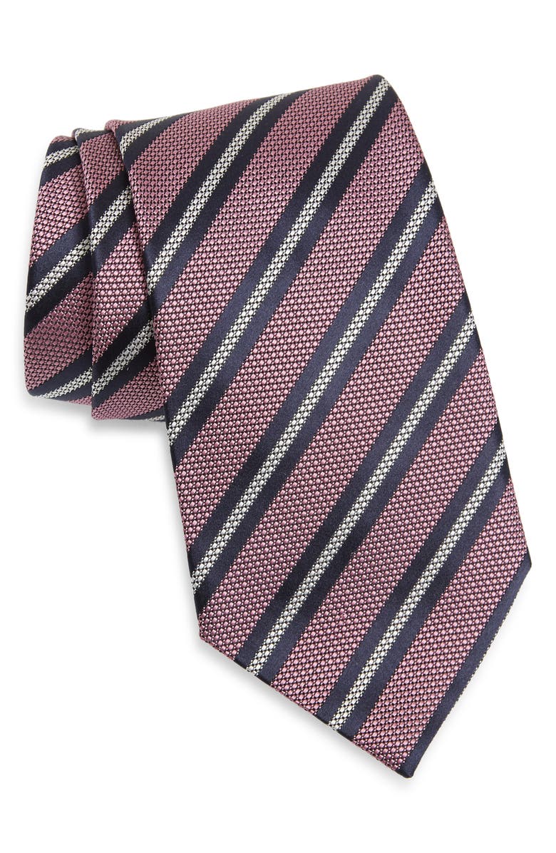 ZEGNA Stripe Silk Tie, Main, color, 