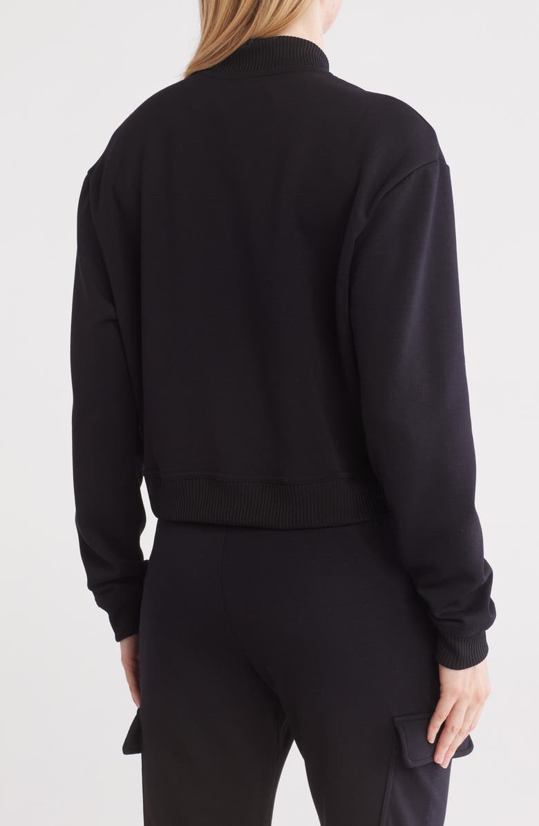 90 DEGREE BY REFLEX Soho Snap Cargo Scuba Knit Bomber Jacket, Alternate, color, Black