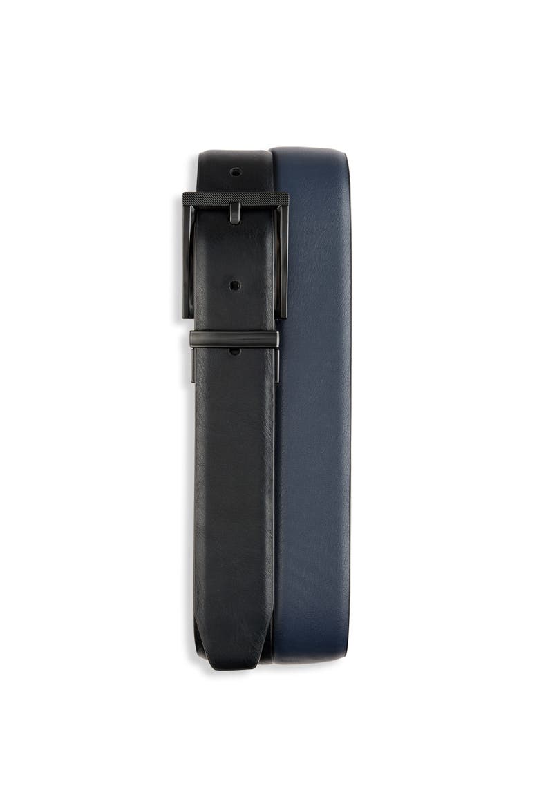 Big & Tall Reversible Stretch Belt V2, Main, color, BLACK NAVY