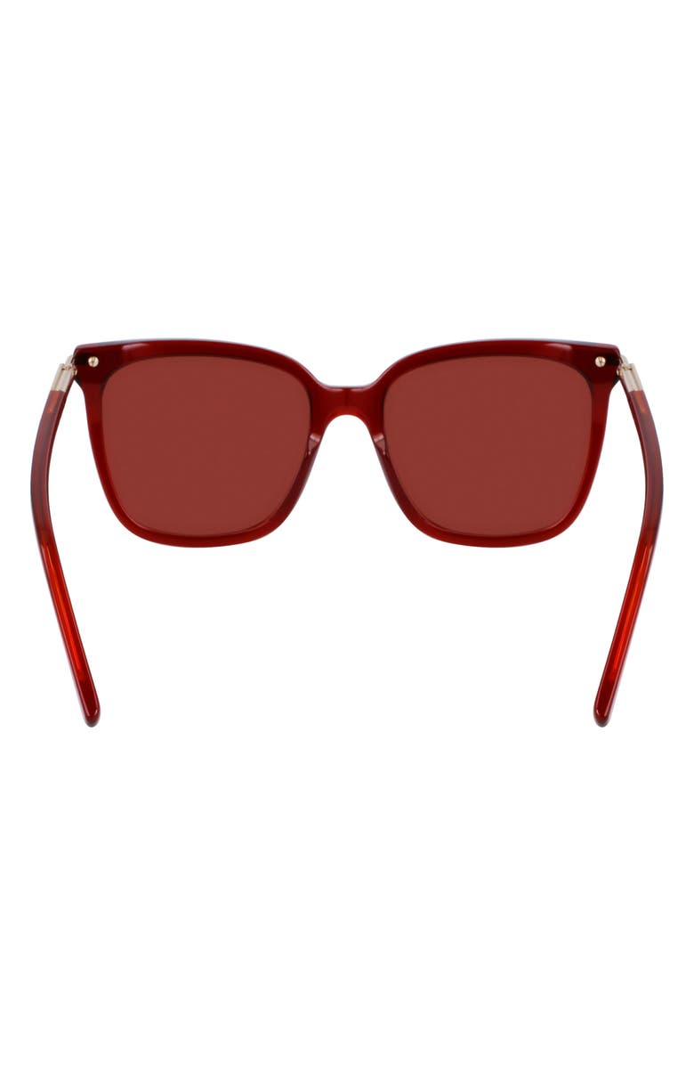FERRAGAMO Prisma 56mm Modified Butterfly Sunglasses, Alternate, color, Transparent Red