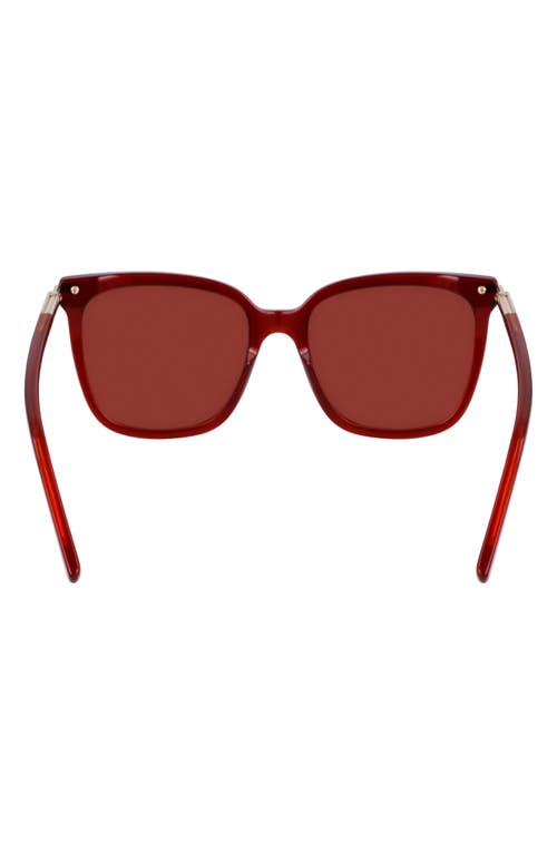 Ferragamo Prisma 56mm Modified Butterfly Sunglasses In Transparent Red