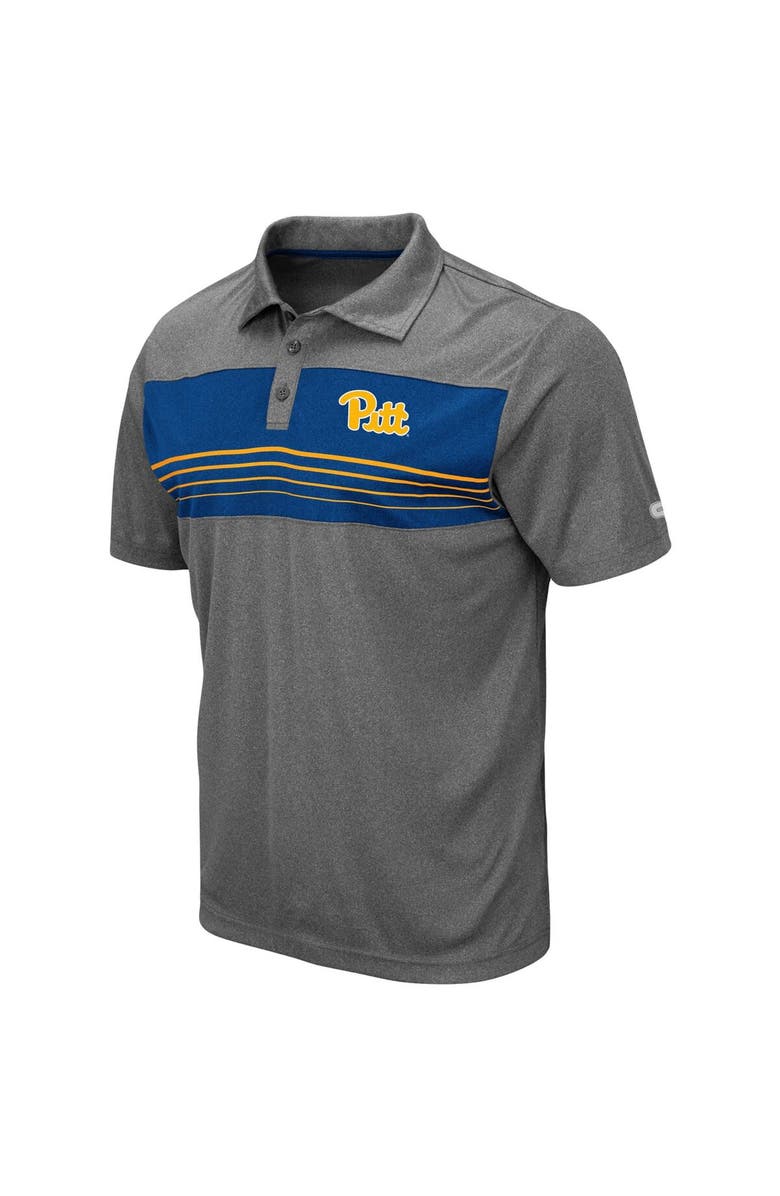 COLOSSEUM Men's Colosseum Heathered Charcoal Pitt Panthers Smithers Polo, Alternate, color,