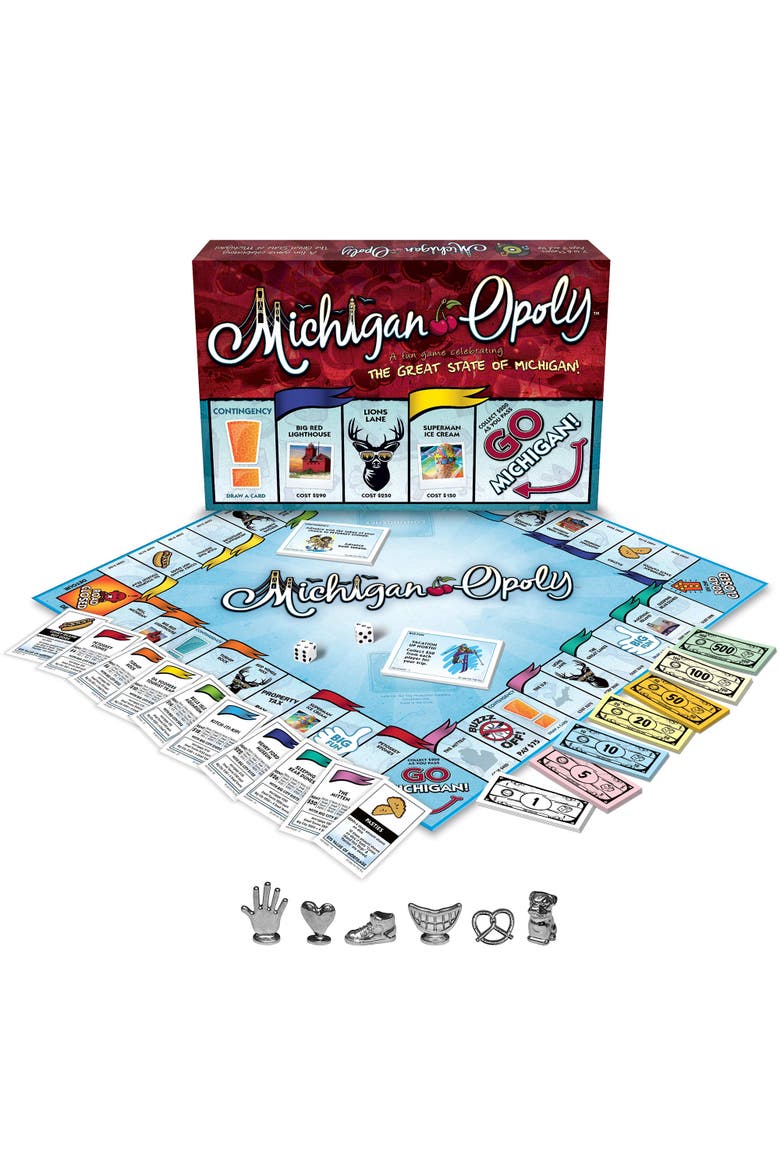 Michigan Opoly Board Game, Alternate, color, Multicolored