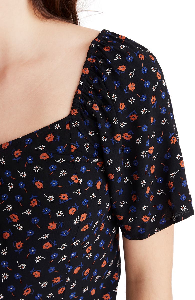 Madewell Prairie Posies Seamed Square Neck Top, Alternate, color, 