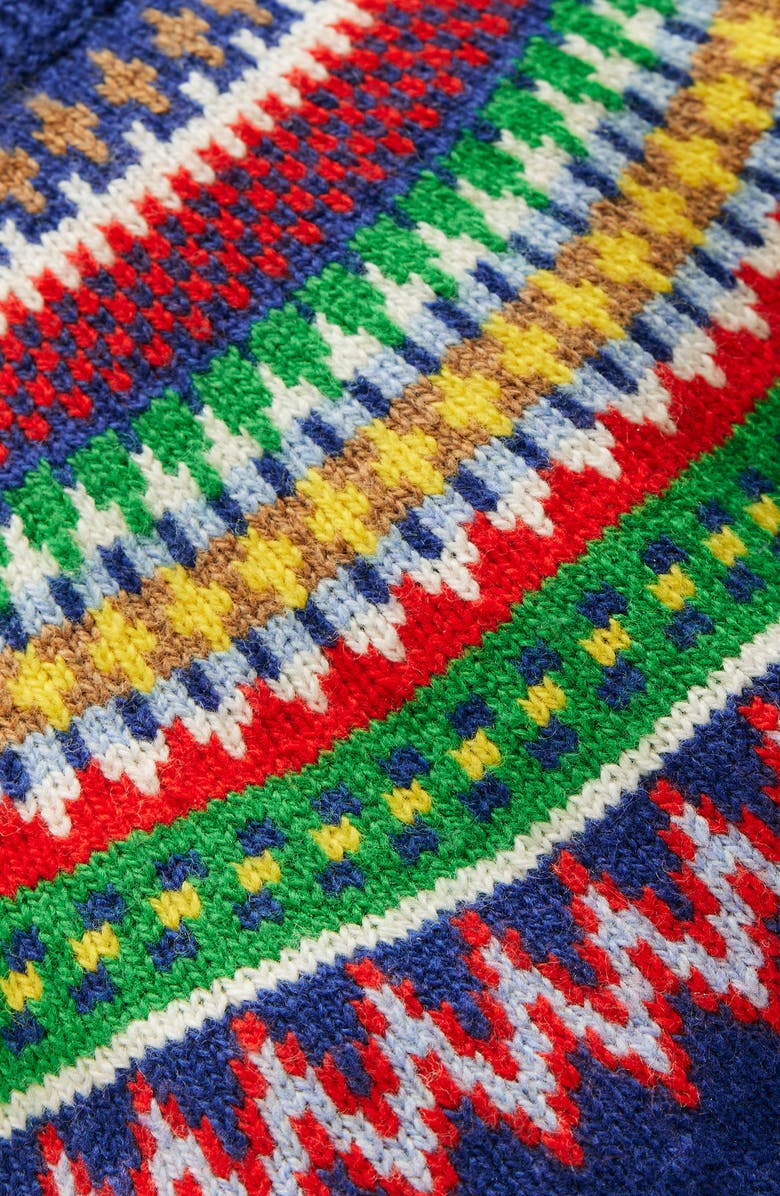Mini Boden Kids' Fair Isle Crewneck Sweater, Alternate, color, Multi Blue